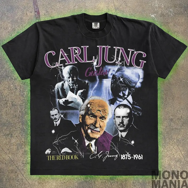 T-shirt Carl Jung vintage des années 90, chemise gangsta lightning, cadeau psychologique, t-shirt de philosophie