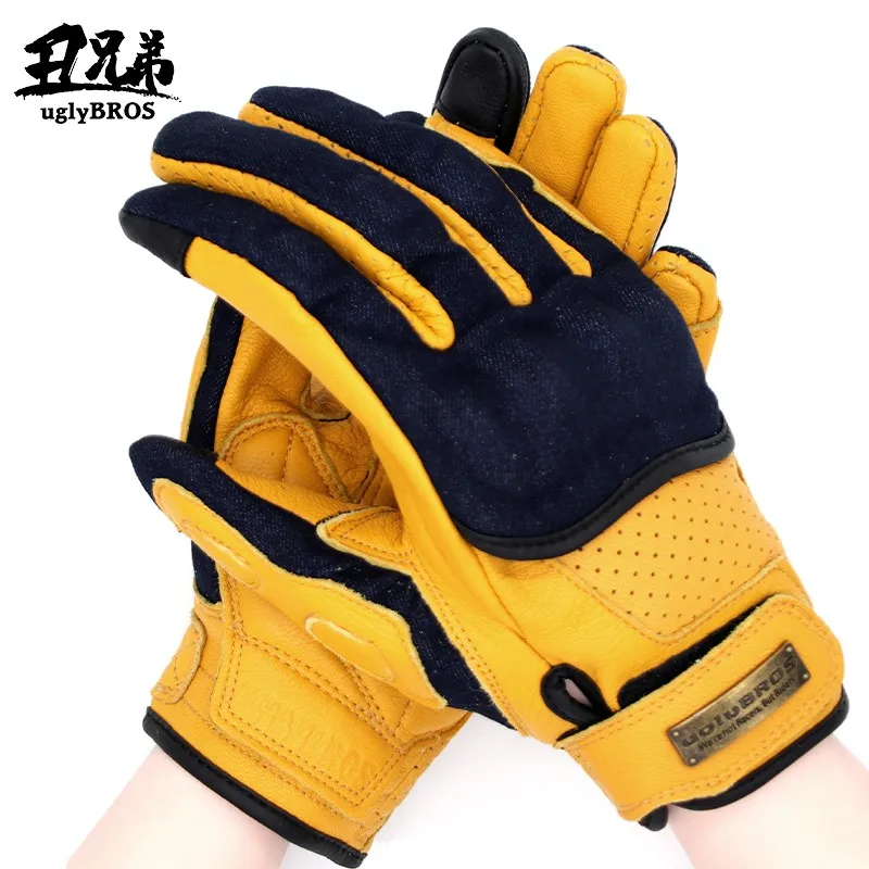 

Uglybros Motorcycle Retro Gloves Breathable Anti-drop Locomotive Touch Screen Leather Spring Autumn Summer Riding Men and Women