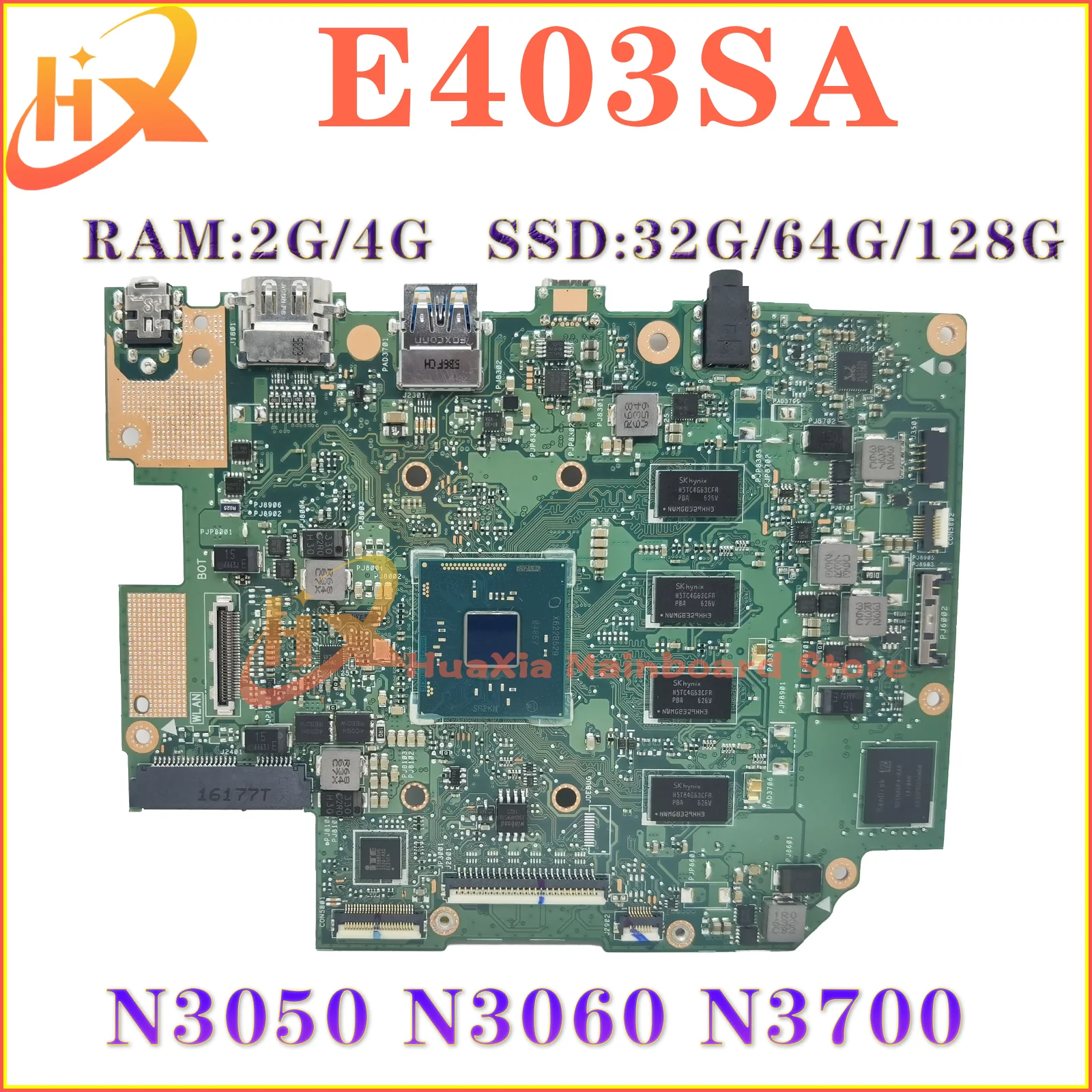 E403SA Laptop Motherboard For ASUS VIVOBook Placa E403SA E403S E403 Mainboard With N3050/N3060 N3700/N3710 100% Test OK