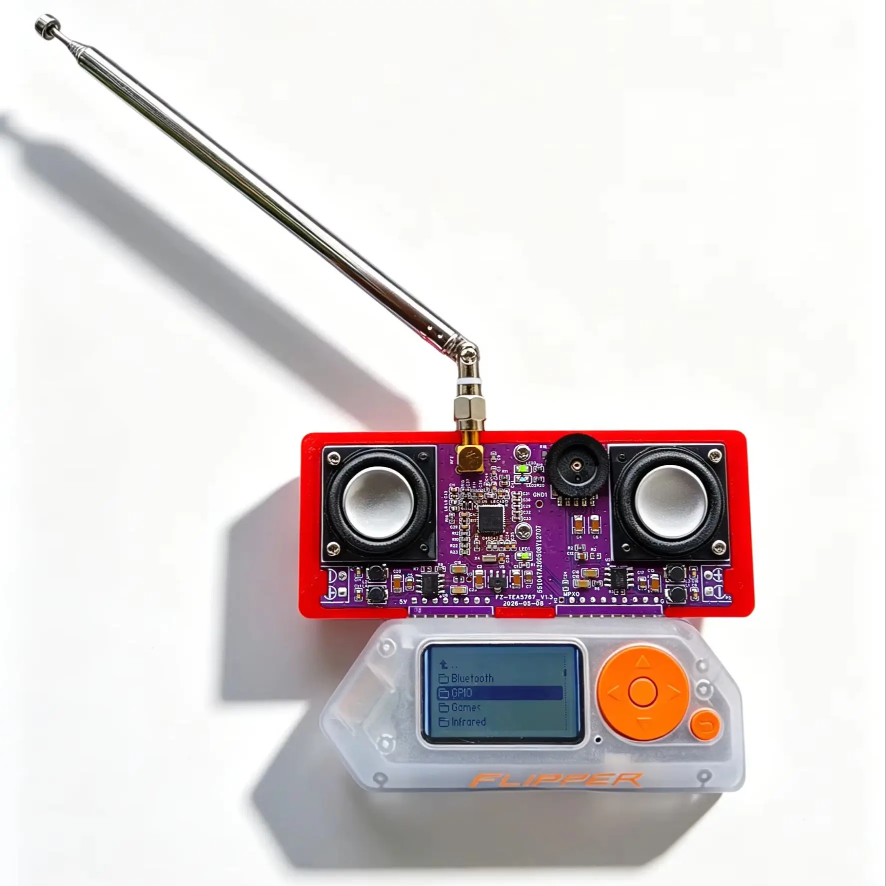TEA5767 FM Stereo Radio Module for Flipper Zero Receiver Expansion Board with Dual Speakers & Telescopic Antenna Plug-and-Play A - view 5