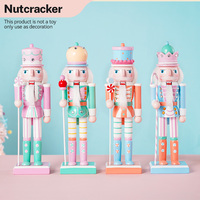 25cm Nutcracker Soldier Puppet Wooden Nutcracker Statues Handcraft Doll Toy Candy Series Christmas New Year Gift Home Decoration