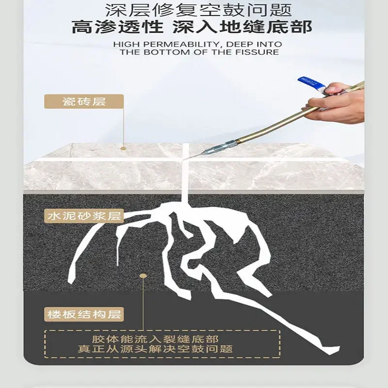 Tile hollow drum high pressure grouting machine stone floor tile filling grouting gun