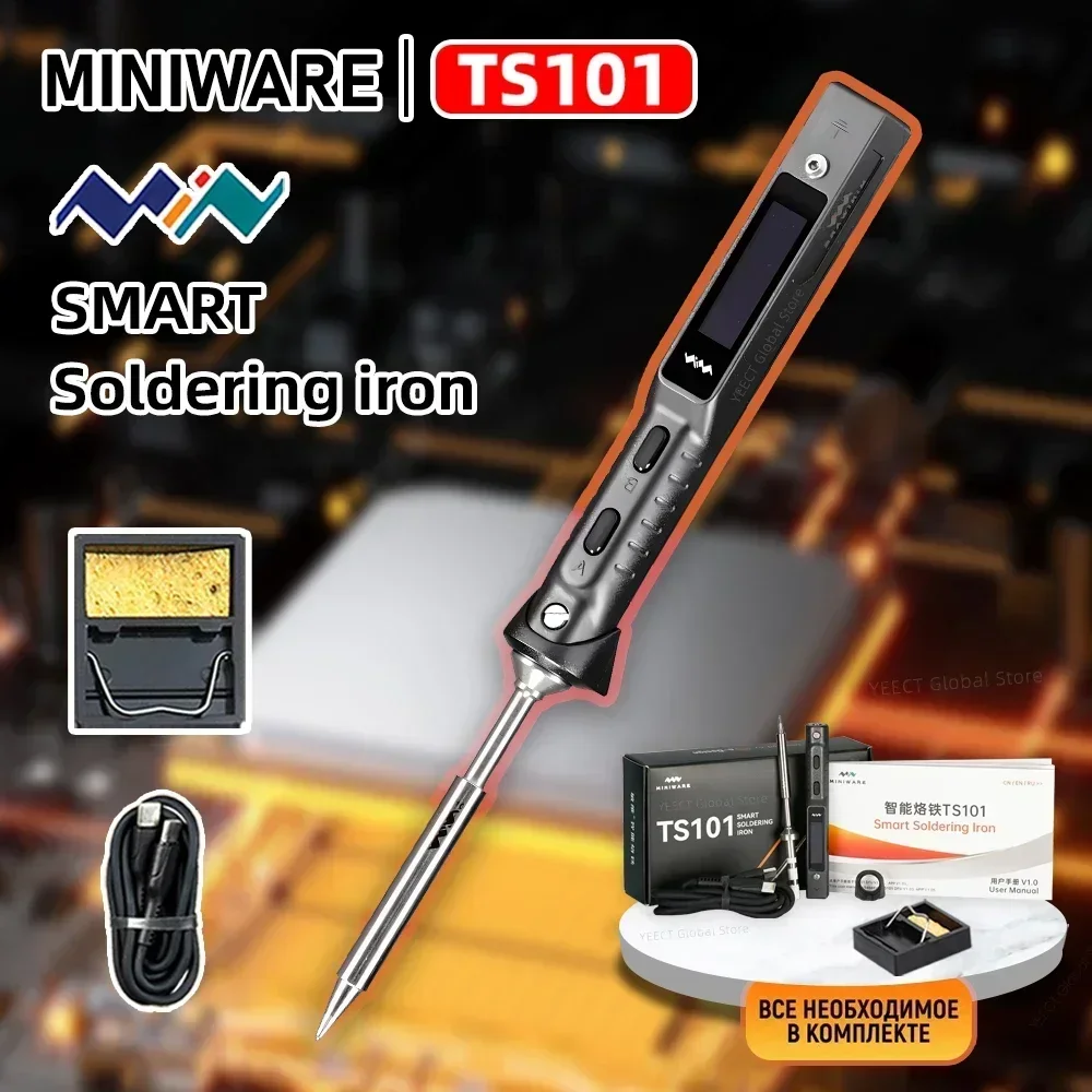 Original TS101 Electric Soldering Iron Adjustable Temperature USB Portable Digital Welding Station 65W Mini TS100 TS 101