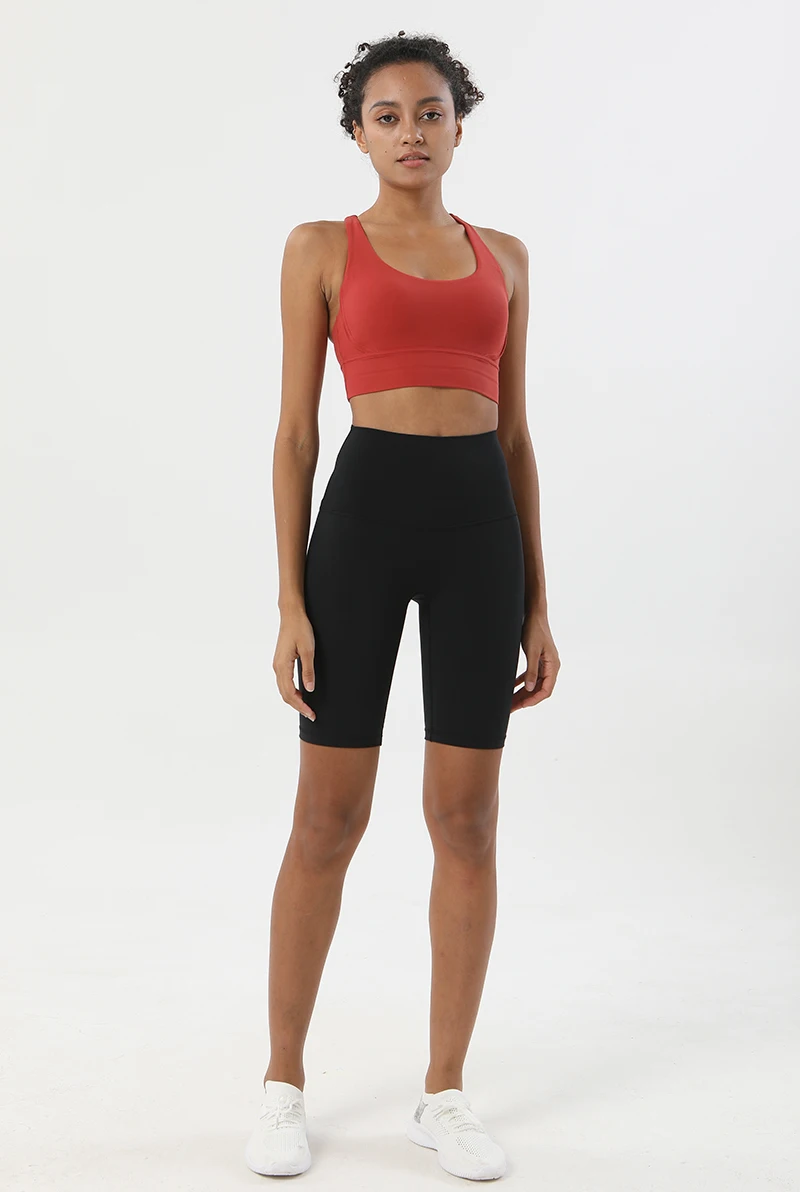 Nylon Yoga Set Gym Two Piece Sets Womens Bra Top Women Cycling Shorts Sport Fitness Sportswear 45 Colors Womens Clothing