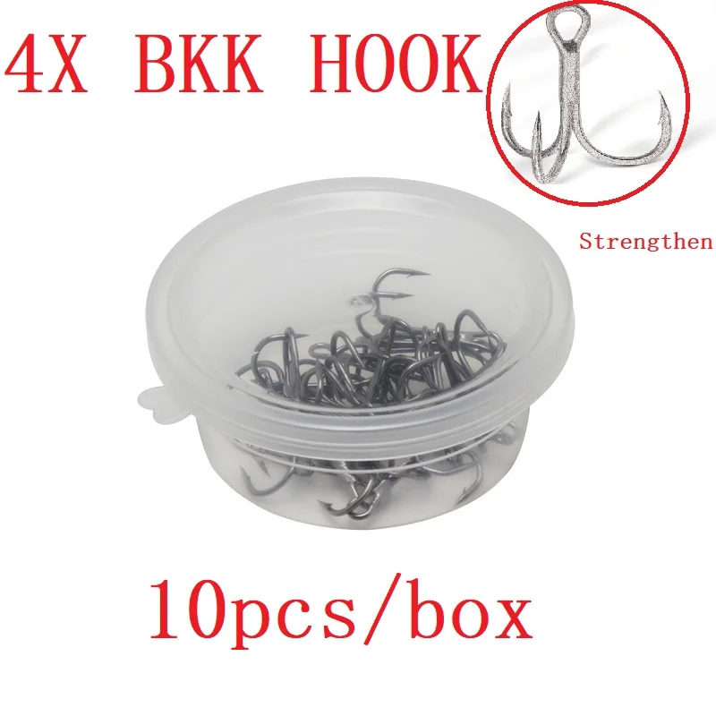 

10pcs Fishing Hook 4X Strong Treble BKK Hook Super Sharp High-Carbon Steel High Strength Saltwater accessories Tackle