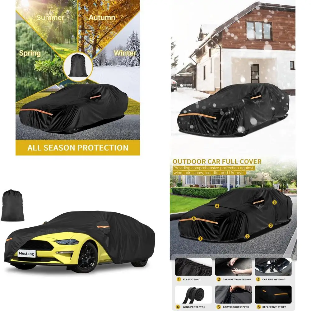 

Универсальный водонепроницаемый чехол для автомобиля Ford Mustang 1994-2025, сверхпрочный Оксфорд 420D, ветрозащитный, снегозащитный, пылезащитный, УФ-защитный