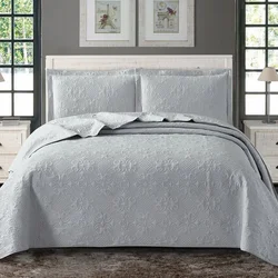 Luxury Solid Color Quilted Bedspread 2/3pcs Set Bedsheet And Pillowcase King Queen Size Bed Cover Embossed Bed Coverlet