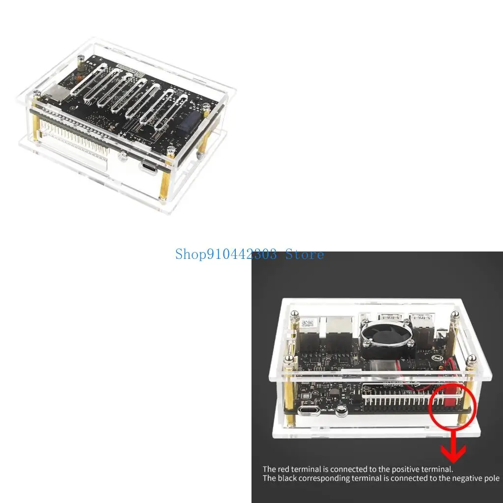 

L4MD Прозрачный акриловый корпус для платы VisionFive2 с дополнительным охлаждающим вентилятором и медными теплоотводящими
