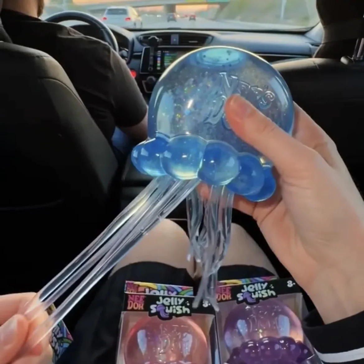 Jellyfish and Cube Squid Toys Soft Jelly Squeezing Stress Relieving Fidget Toys for Adults Sensory