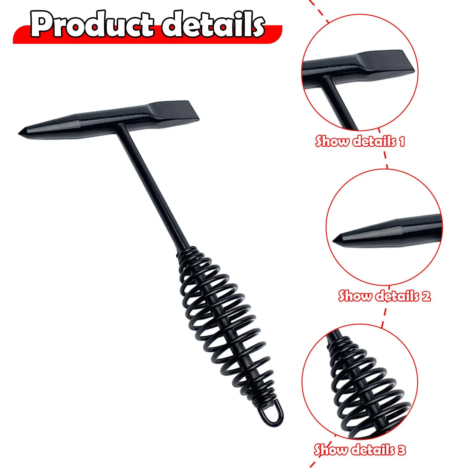 10.83inch Welding Chipping Tool with Coil Spring Handle Carbon Steel Shock Absorbing Portable Slag Tool for Yard Workshop