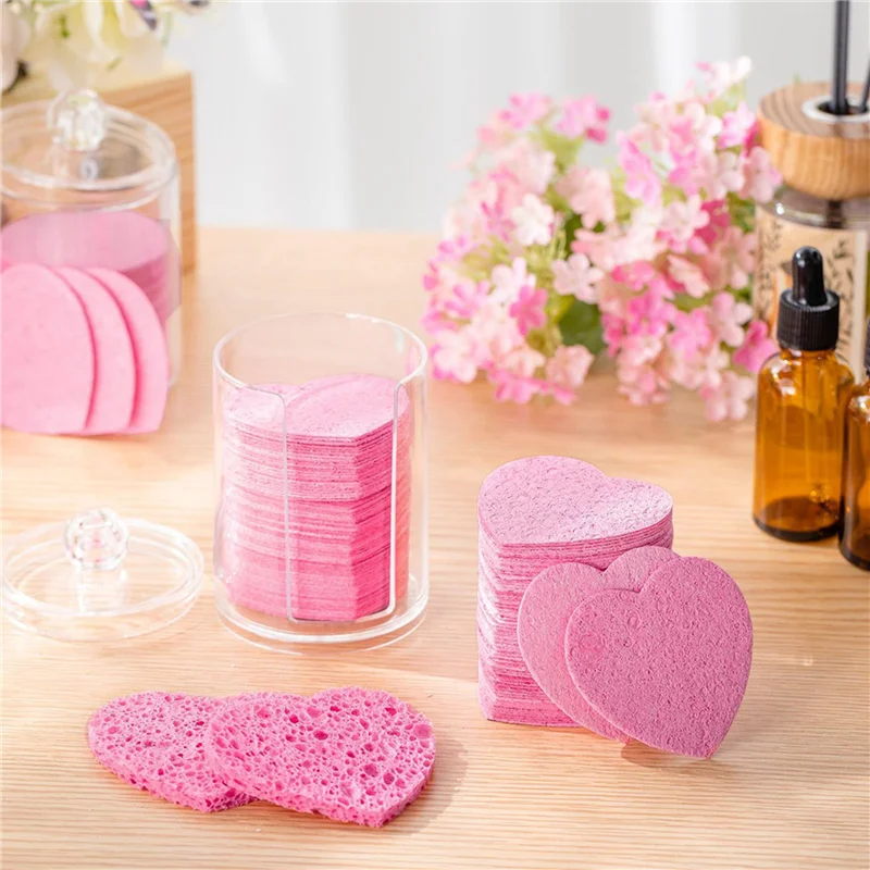 

200 Count Compressed Facial Sponges Heart Shape Face Sponges For Cleansing Natural Facial Cleansing Sponges Pads