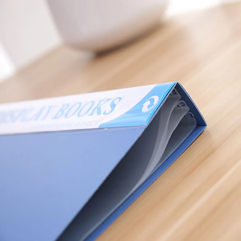 Carpeta de inserción de folleto A4, suministros de oficina, color azul, 10, 20, 30, 40, 60, 80, 100 páginas