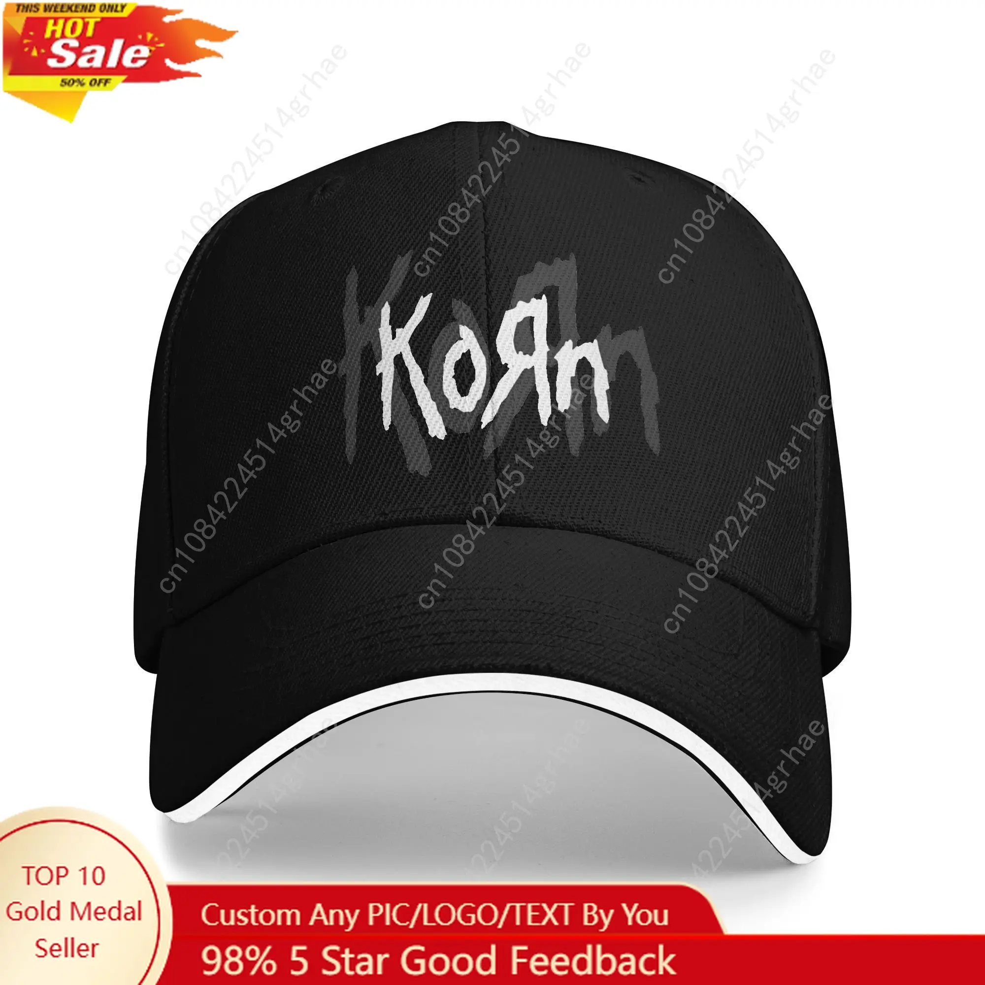 

Nu Metal Band Korn Rock Music Baseball Cap Hip Hop Sandwich Hat for Men Women Adjustable Headwear Workouts