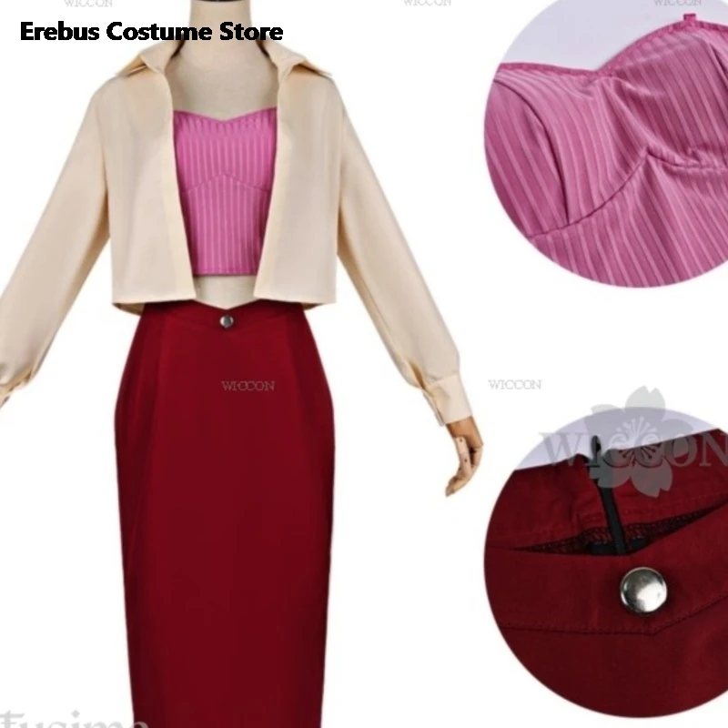 

Fantasias Anime MARRIAGETOXIN Cosplay Full Costumes And Sets Arashiyama Kimie Costume Sexy Pink Tube Red Dress Y2K косплей Disfr