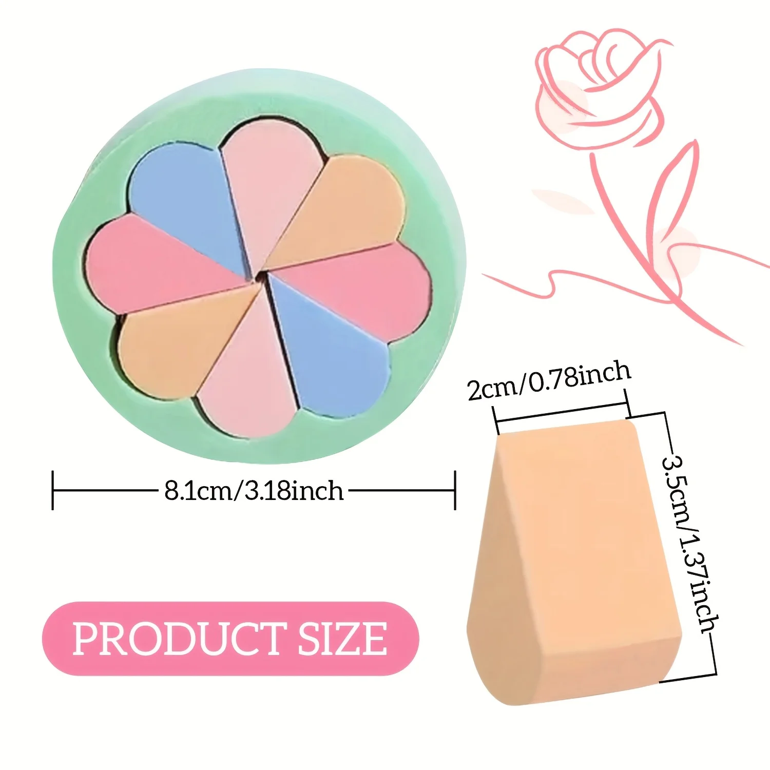 مرقع متعدد الألوان - تصميم متعدد الطبقات ثلاثي الأبعاد، غير ماص لكريم الأساس السائل