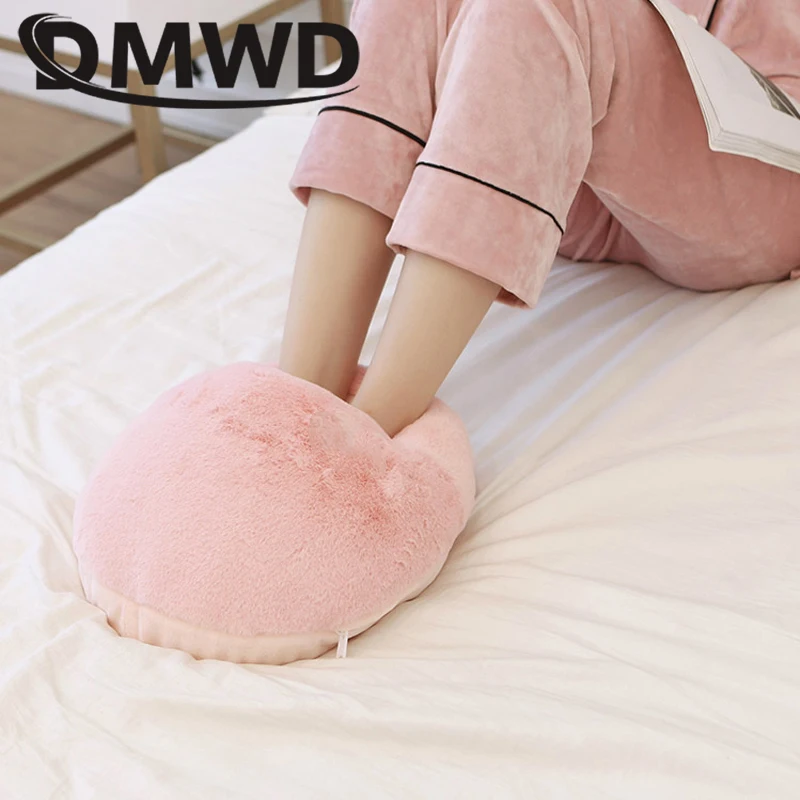 DMWD USB Electric Foot Warmer Heating Pad Slippers Shoes Chair Soft Warm Cushion Winter Feet Leg Thermostat Heater Blanket Mat