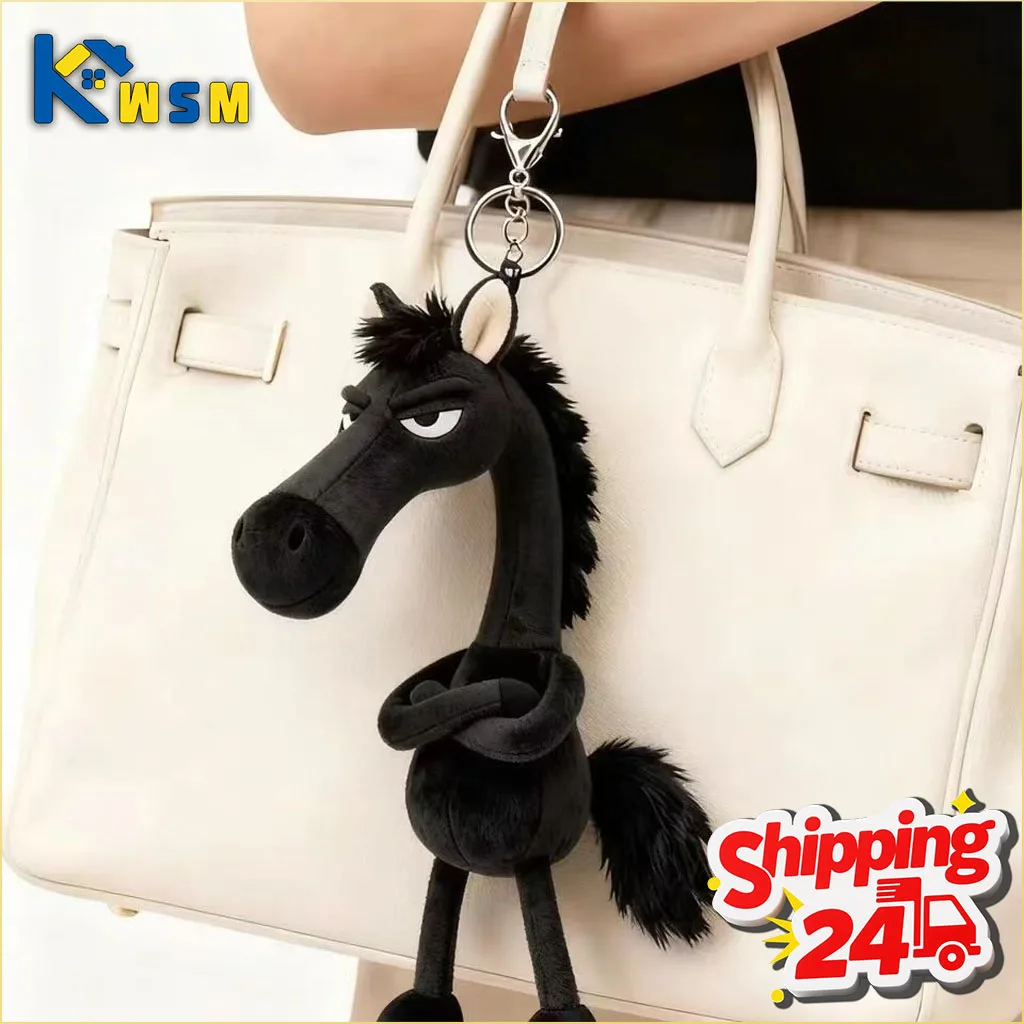

1-10 шт. 2026 год лошади плюшевая игрушка загадочный черный пони сумка-талисман подвеска брелок орнамент аксессуары