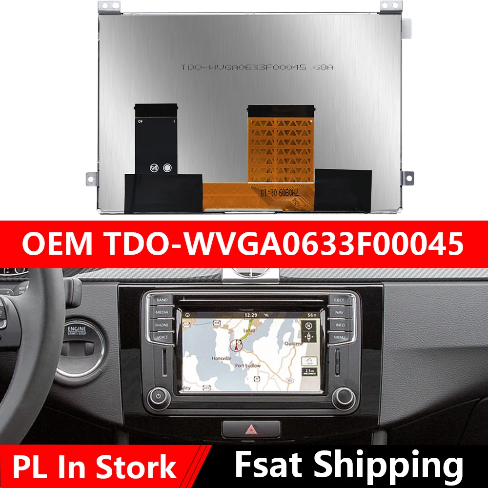 Oryginalny 6,5-calowy wyświetlacz LCD z ekranem dotykowym TDO-WVGA0633F00045 do panelu multimedialnego VW MIB 2 200 680 682