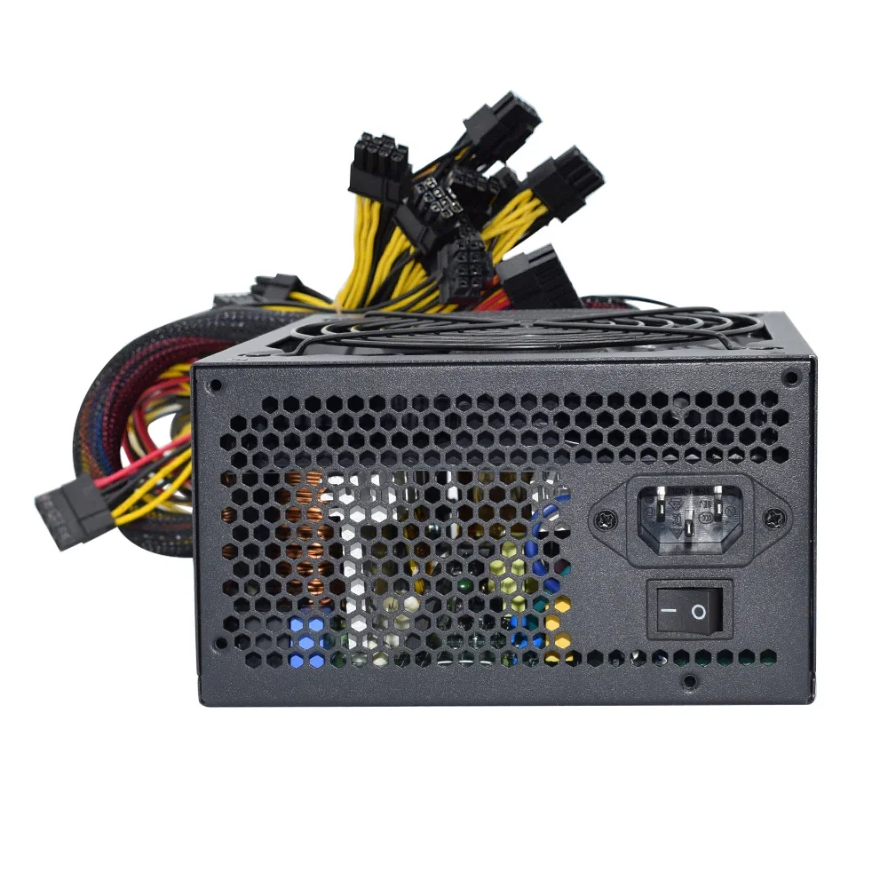 Zasilacz impulsowy 2000 W 95% wysoka wydajnoลฤ dla ETC RVN S9 S7 L3 Rig Mining dla bitcoin miner asic 180-240 V