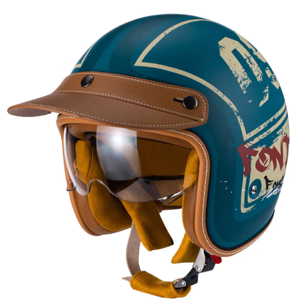 

Vintage Motorcycle Helmet Chopper 3/4 Open Face Moto Helmet Moto Casque Casco Capacete Men Women Scooter Motorbike Helmet