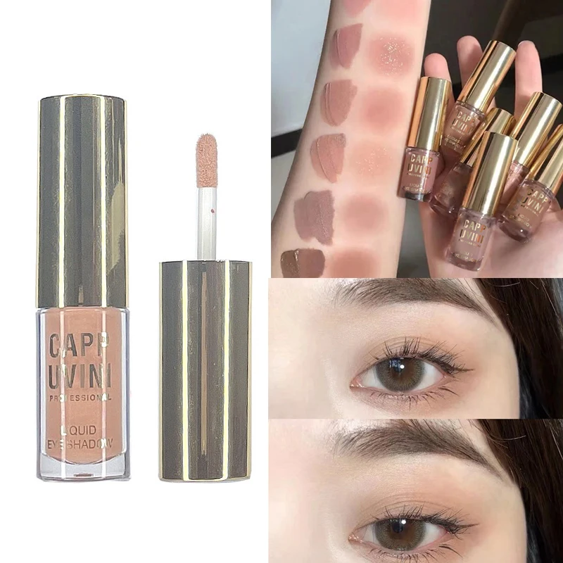 Brown Glitter Liquid Eyeshadow Stick Contour Blush Pigment Fine Shimmer Matte Natural Cheek Milk Coffee Shadow Cream Eye Makeup