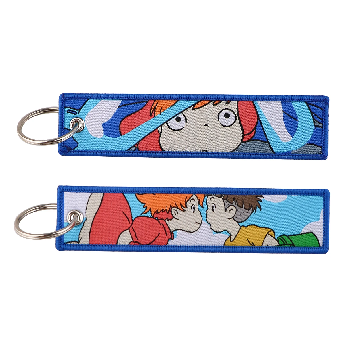 Embroidery Keychain - 귀여운 애니메이션 영화 자수 열쇠고리 화이트