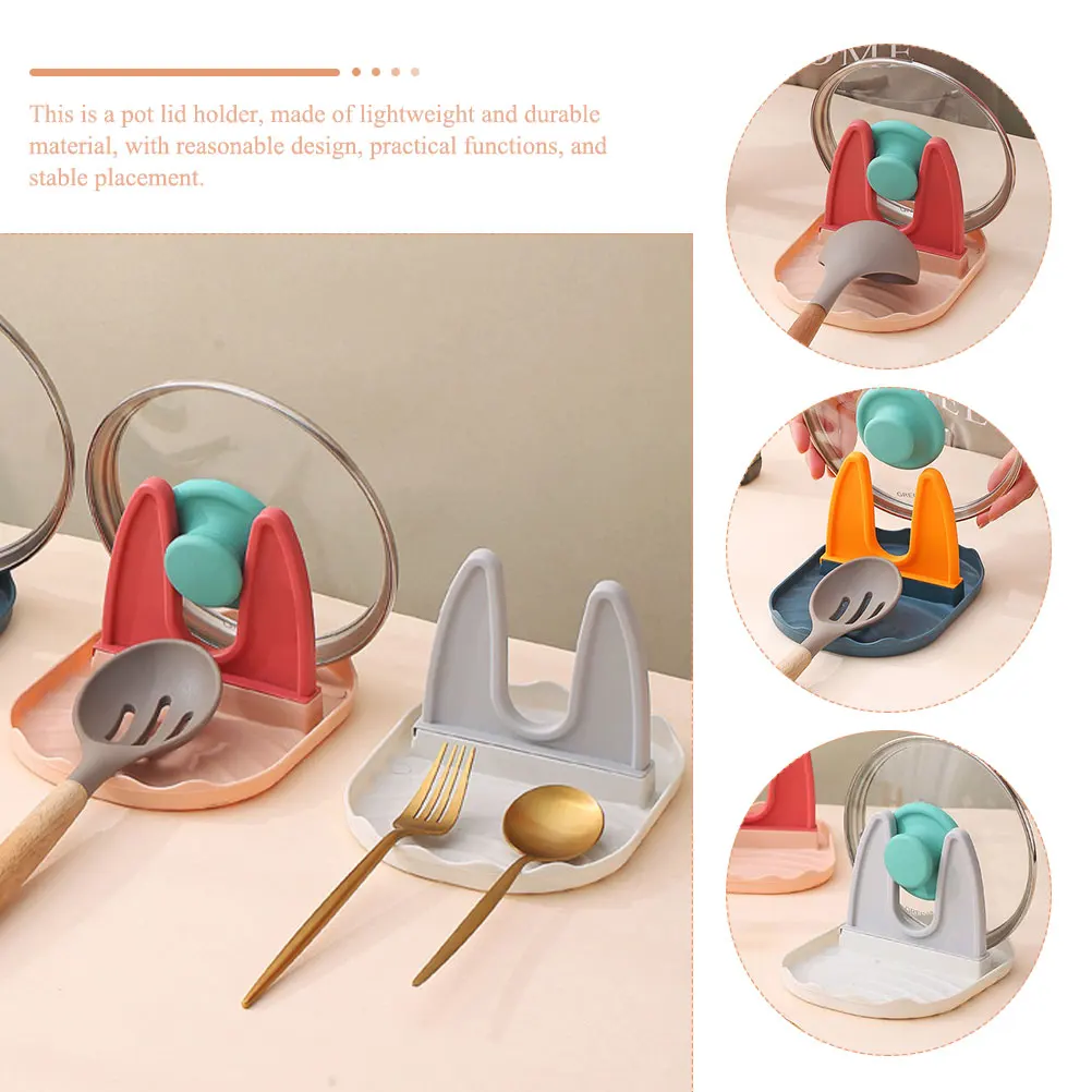 

3pcs Kitchen Lid Holders Multi-Function Countertop Rack For Spoons Chopsticks Utensils Storage Stand Household Accessories Spoon
