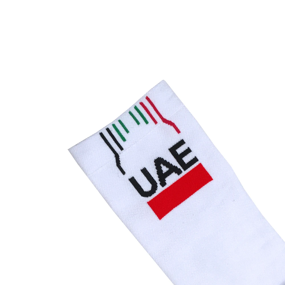 Neue Weiße UAE 2027 FDJ Radsportsocken Rutschfeste Fußballsocken Gepolstert Atmungsaktiv Für Laufen Basketball Fahrrad Sportsocken – Detail 5