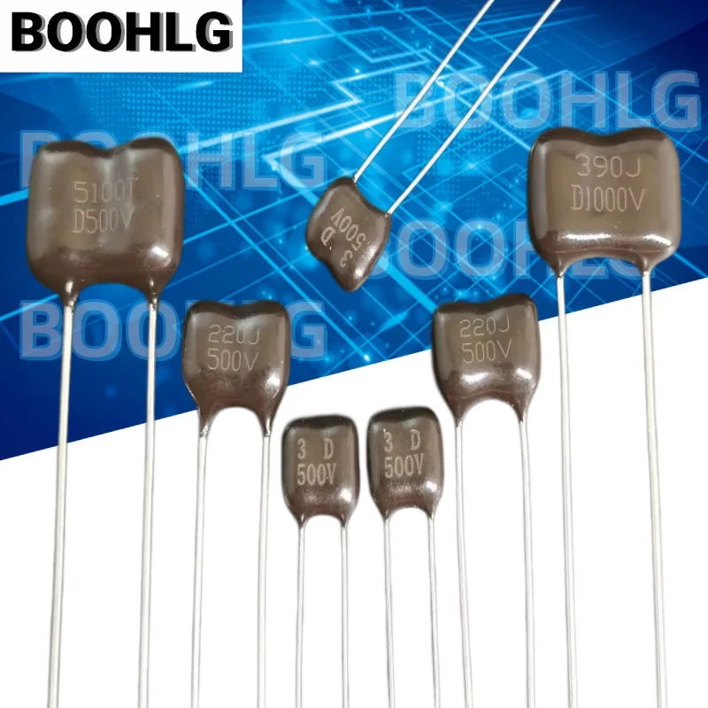 2 PCS ElecFish Prata Mica Capacitor 500 V 1PF a 7500PF Áudio Febre Marrom Clássico Série CMDM2H