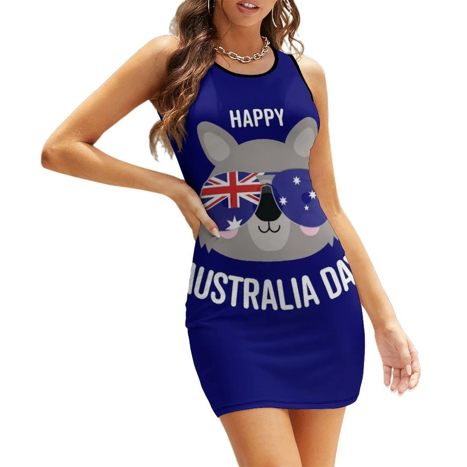 

Happy Australia Day - wombat Sleeveless Sundress woman dress summer clothes for women Dress woman women's summer dresses 2025