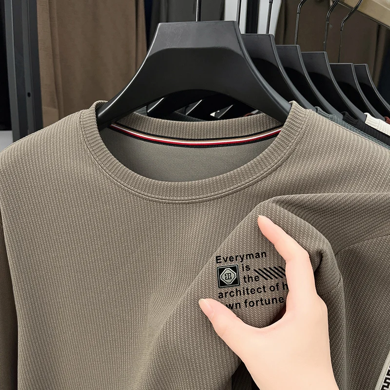 جودة عالية طويلة الأكمام هوديي الرجال الربيع والخريف جديد عارضة السترة فضفاض تي شيرت أعلى