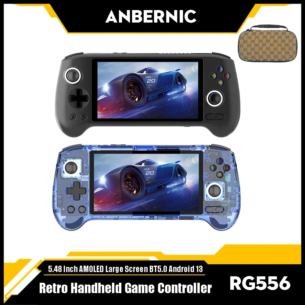 RG556 Retro Handheld Game Console 5.48 Inch AMOLED Large Screen BT5.0 Android 13 System 1080*1920 Resolution Video Player 256GB