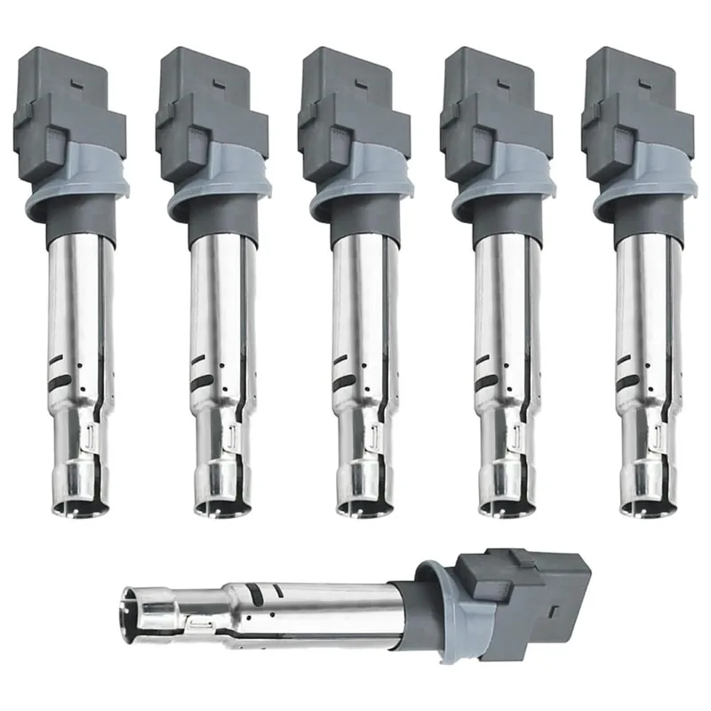 6Pcs Ignition Coil 022905100B 022905715A 022905100E 022905100H for AUDI A3 TT Q7 VW PASSAT B6 B7 MULTIVAN EOS PHAETON TOUAREG