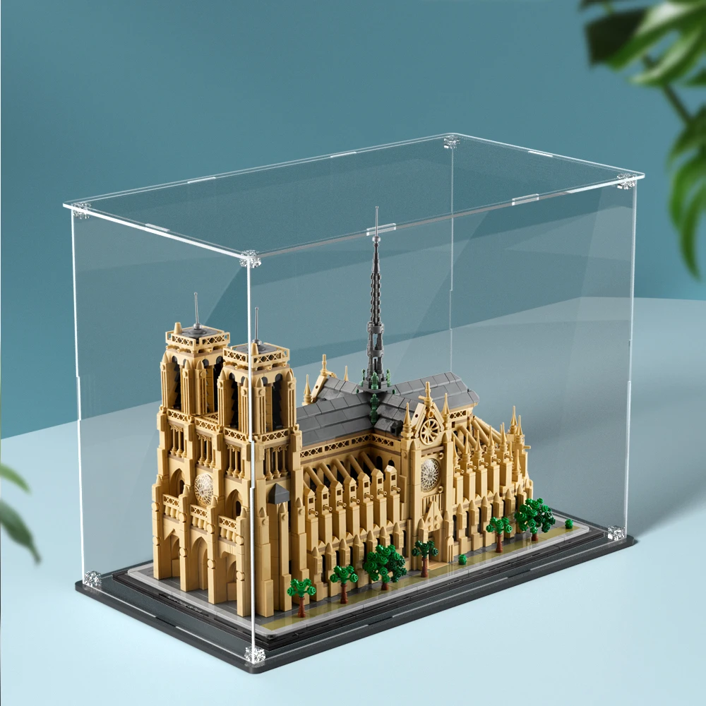 Acrylic display box for lego 21061 display case for Notre-Dame de Paris building  block dustproof clear  storage box