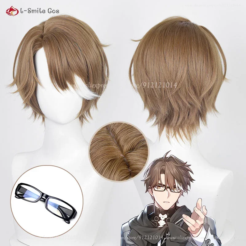 Wigs Welt Yang Cosplay Wigs 30cm Brown Highlights White Wig Anime Wigs 3 Walt Wig Heat Resistant Hair Anime Wigs