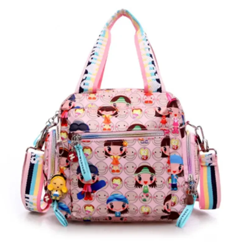 Bolso cruzado de tela Oxford Harajuku para mujer, bolsa de hombro informal de lona de Color caramelo con cremallera, bolso de viaje Kawaii, 2024