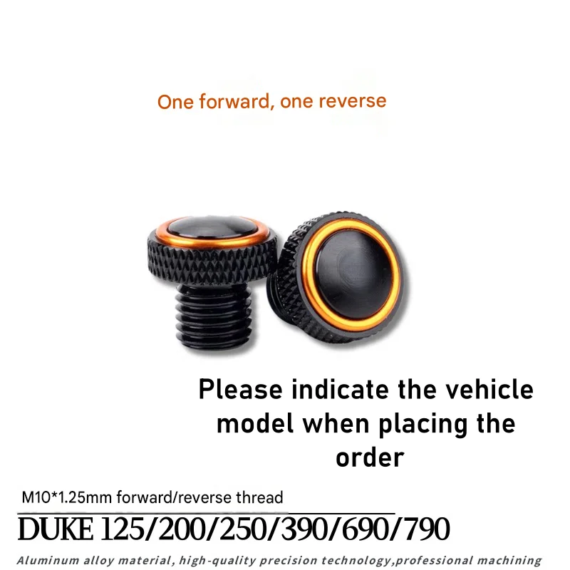 FOR KTM 790 Duke 890 Duke M10 Mirror Hole Plugs Left Right Hand Thread Mirror Base Block-off Screws Decorative Hole Plugs