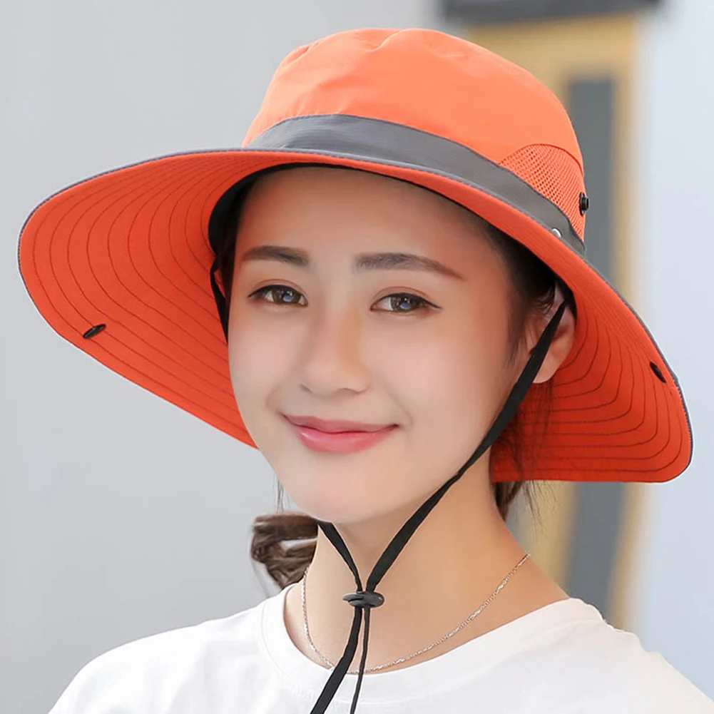 

New Parent-child Fishing Hat Outdoor UV Protection UPF 50+ Sun Hat Bucket Hat Women's Panama Hat Summer Wide Brim Bob Hiking Hat