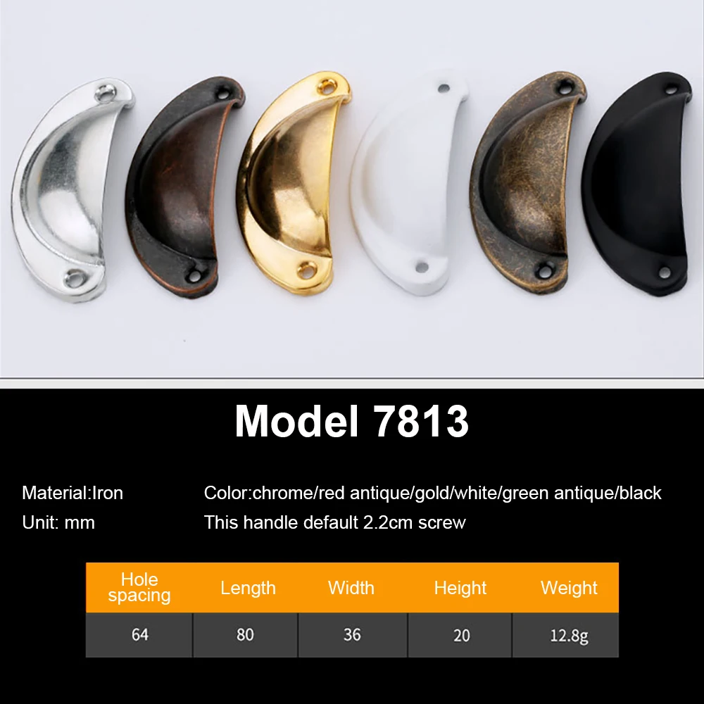 JUIDINTO Antique Brass Pull Handle Retro Cabinet Drawer Handle Kitchen Wardrobe Pulls Shell Shape Hardware Furniture Knobs