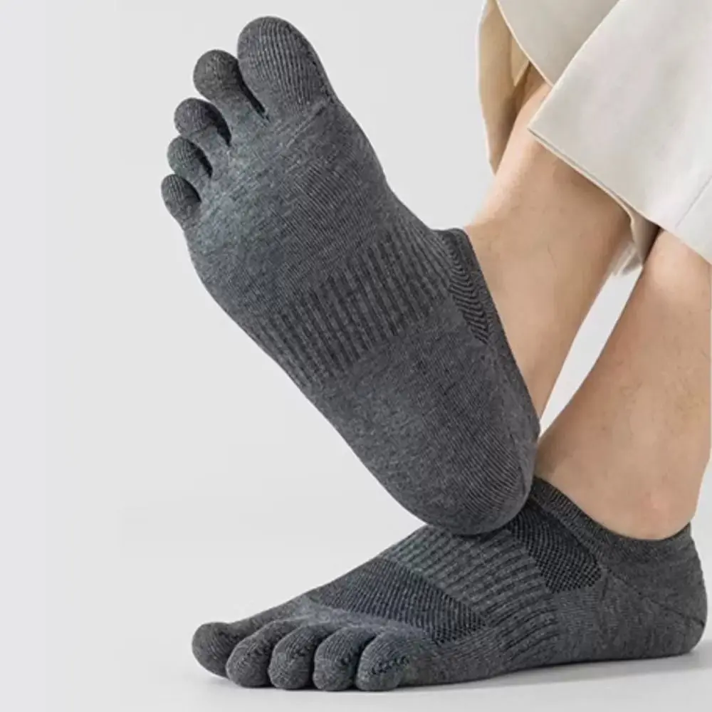 

Anti Odor Thin Men's Five Fingers Socks Short Breathable Ankle Socks Elastic Sweat-absorbing Toe Boat Socks Man
