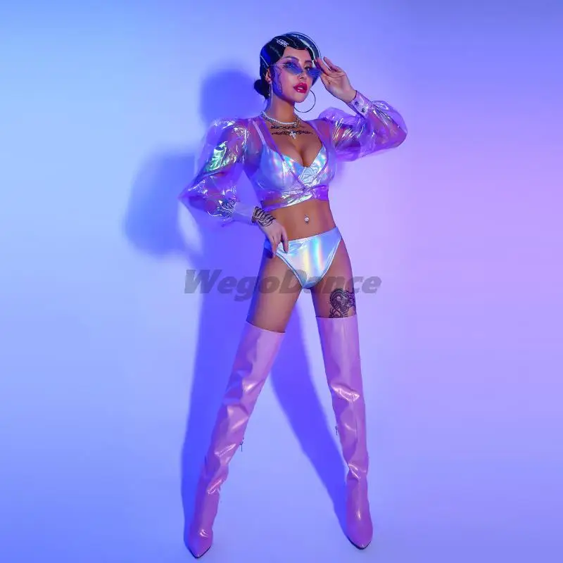 Dazzle Colour Bar Party Gilr Gogo Costumes Outfit Sexy Nightclub Group Ds Dance Clothes