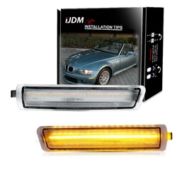 2x For BMW Z3 Roadster M Coupé 1997-2002 Roadster Convertible 2-Door 1996-2002 Front White Led Side Marker Lights Fender Lamp