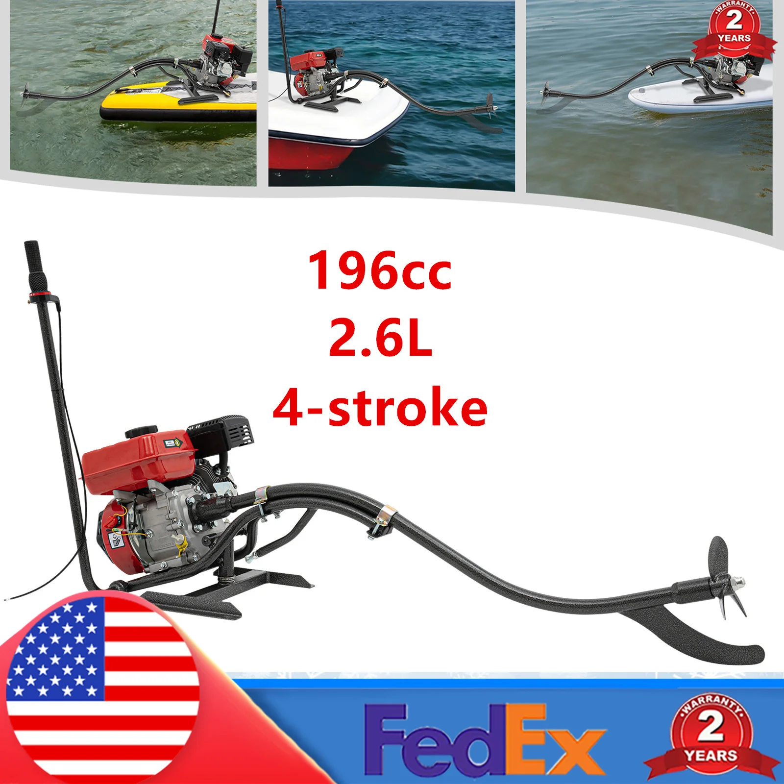 

7.5Hp 4 Stroke Fishing Boat Engine Air-Cooled Ship Mounted Outboard Motor Single Cylinder