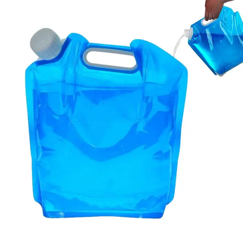 5/10L Portable Camping Water Bag Foldable Large Water Container Outdoor 10 Liter Water Pouches Collapsible Water Storage Bucket