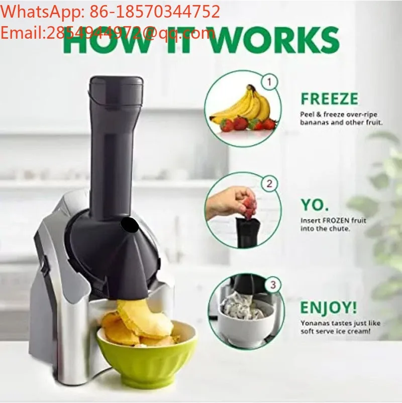 Electric Ice Cream Sorbet Maker Household Fruit Frozen Yogurt Slushie Making Machine