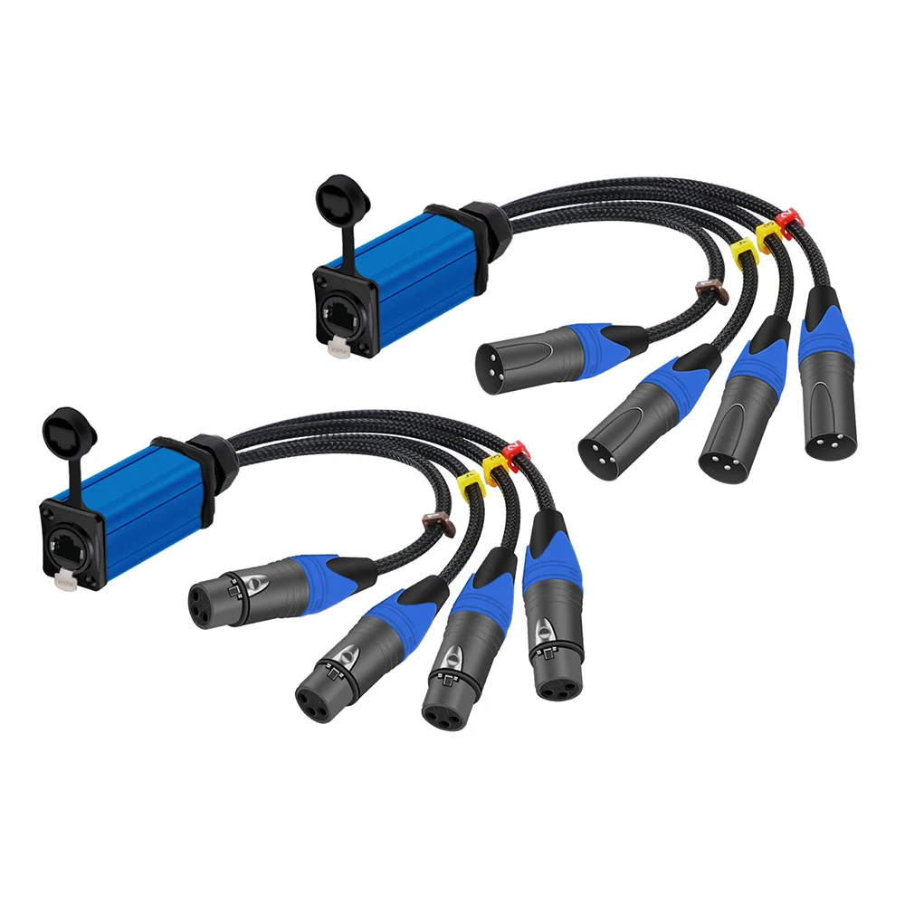 1 paar STP RJ45 Cat5/6 tot 4 Kanaals XLR 3Pin Multi Netwerk Extender voor ​ Live podiumaudio, geluid, verlichting, audio-opnamestudio
