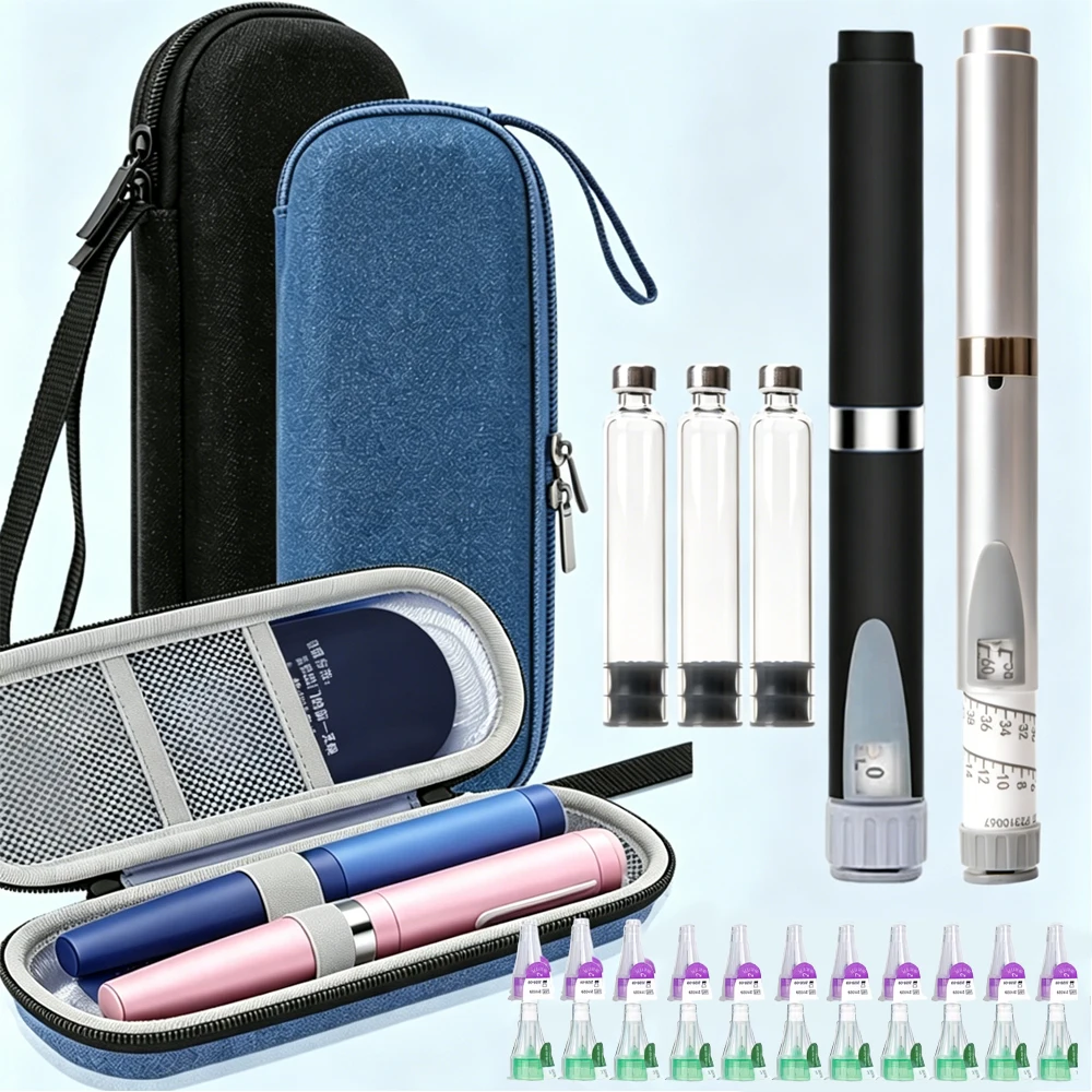 Reusable Pen Injector with Box 10Pcs 3Ml Cartridges Set Dose Control Insulin Injection Pens Peptide Pen Injection Needle