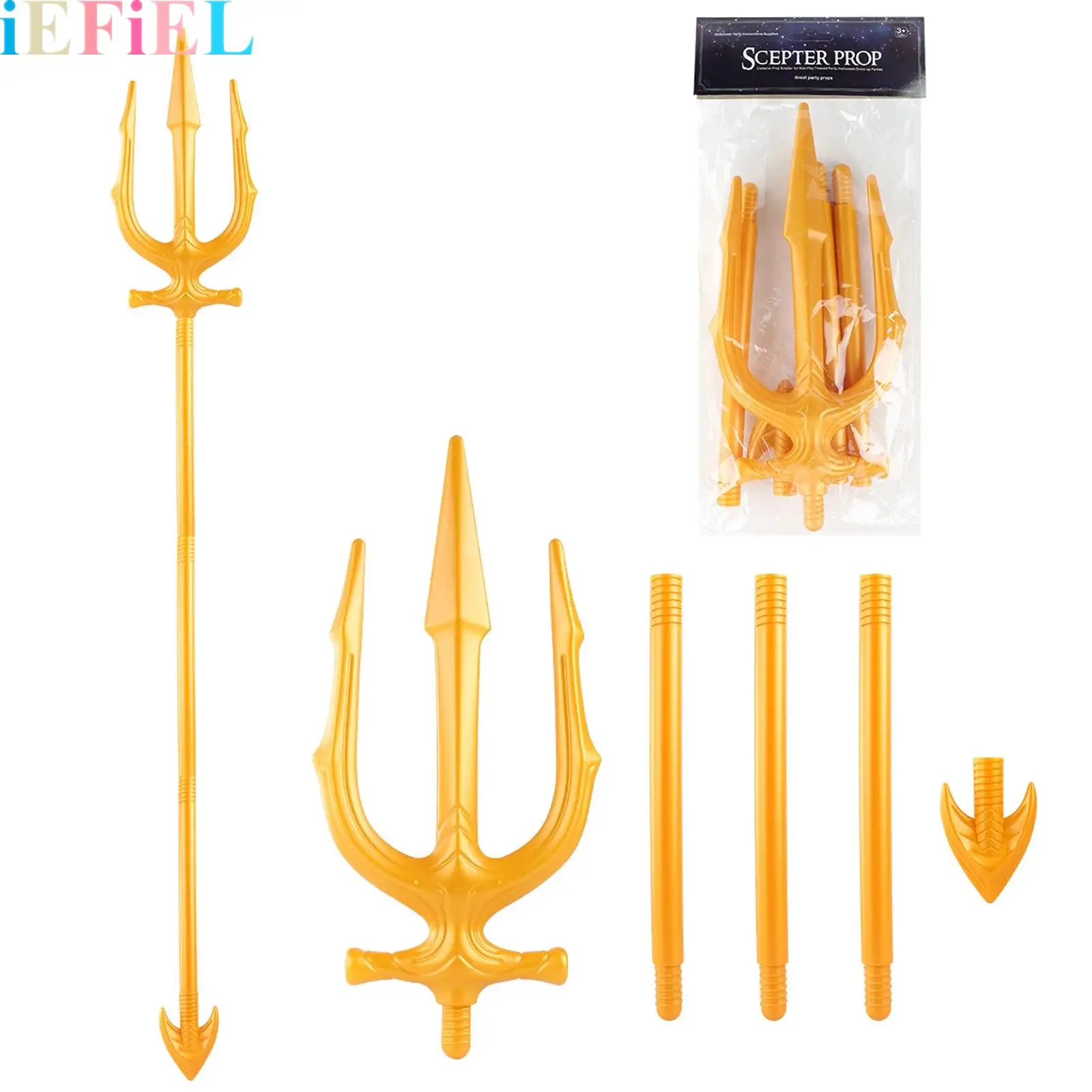 

Plastic Assemble Scepter Trident Adjustable Halloween Costume Accessory Props for Cosplay Costumes Parties