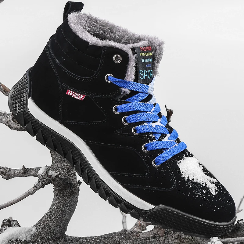 

PUPUDA Winter Boots Men High Top Sneakers Shoes 2022 Sport Running Cotton Sneakers Snow Boots Men Comfy Outdoor Sneakers Men