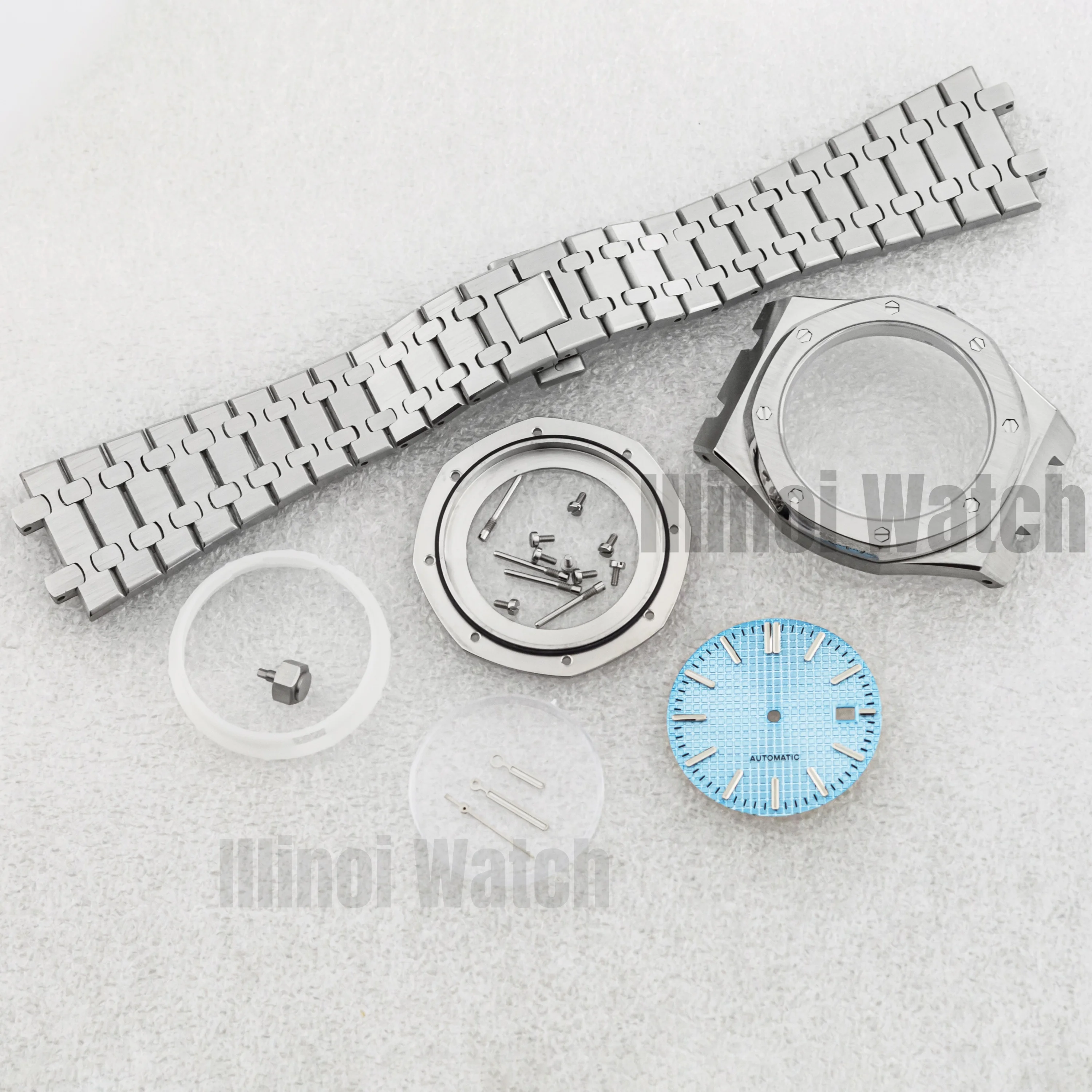 

41mm Watch Case for Royal Oak Case 31.8mm Dial NH35 Hands Stainless Steel Bracelet Waterproof Sapphire Glass for NH35 NH36